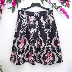 Women's Pleated Floral A-Line Mini Skirt Size Medium